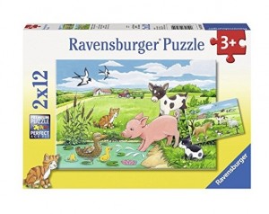 Ravensburger: Jonge dieren van het platteland (2x12) kinderpuzzels