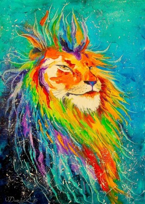 Enjoy: Rainbow Lion (1000) verticale puzzel