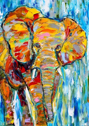 Enjoy: Colorful Elephant (1000) verticale puzzel