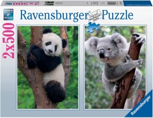 Ravensburger: Panda en Koala (2x500) legpuzzels