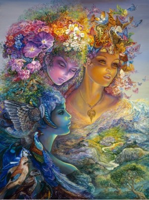 Grafika: Josephine Wall - The Three Graces (2000) verticale puzzel