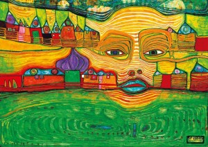 Art by Bluebird: Hundertwasser - Irinaland over the Balkans (1000) kunstpuzzel