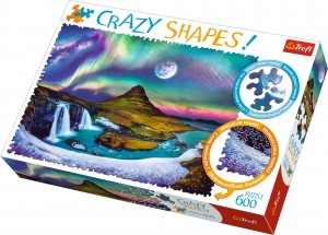 Trefl: Crazy Shapes - Aurora over Iceland (600) shaped puzzel