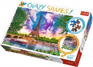 Trefl: Crazy Shapes - Sky over Paris (600) shaped puzzel