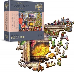 Trefl: Wood Craft - By the Fireplace (1000) houten puzzel