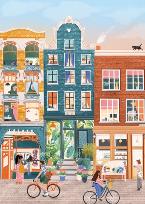 Pieces and Peace: Nine Streets, Amsterdam (500) verticale puzzel