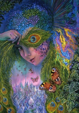Grafika: Josephine Wall - Peacock Goddess (1000) verticale puzzel