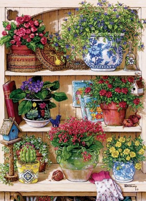 Cobble Hill: Flower Cupboard (500XL) verticale puzzel