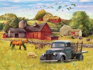 Cobble Hill: Summer Afternoon on the Farm (275XL) Easy Handling puzzel