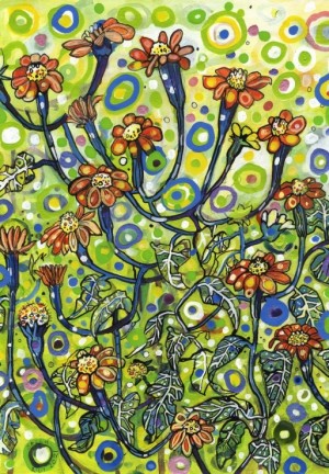 Grafika: Sally Rich - Mexican Sunflowers (1000) verticale puzzel