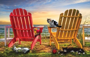 SunsOut: Cat Nap at the Beach (1000) kattenpuzzel