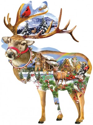 SunsOut: Reindeer Training (800) shaped puzzel