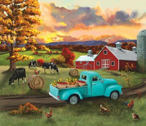 SunsOut: Fall Sunset at the Barn (550) legpuzzel