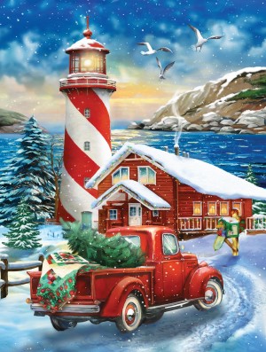 SunsOut: A Winter Lighthouse (500) verticale puzzel