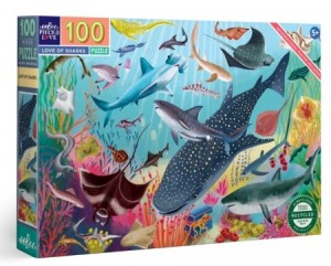 Eeboo: Love of Sharks (100) kinderpuzzel