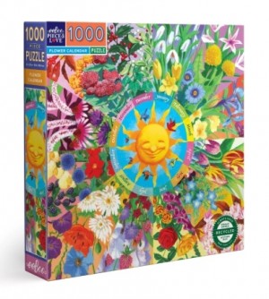 Eeboo: Flower Calendar (1000) vierkante puzzel