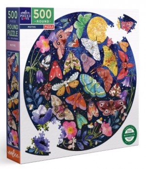 Eeboo: Moths (500) ronde legpuzzel