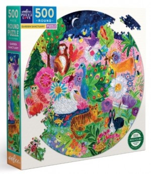 Eeboo: Garden Sanctuary (500) ronde puzzel