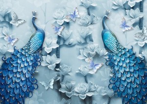 Enjoy: Blue Peacocks (1000) legpuzzel