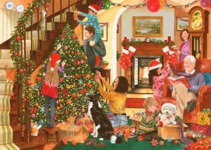 House of Puzzles: Decorating the Tree (500BIG) kerstpuzzel