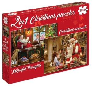 Tucker's Fun Factory: 2 in 1 Christmas Puzzle (2x1000) kerstpuzzels