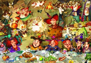 Grafika: Francois Ruyer - Witches Diner (1000) legpuzzel