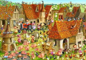 Grafika: Francois Ruyer - The Farm (1000) legpuzzel