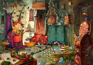 Grafika: Francois Ruyer - Witch Reading (1000) legpuzzel