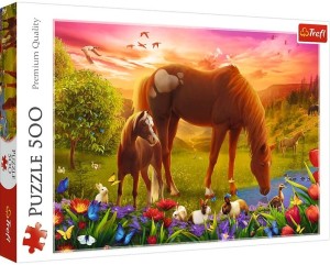 Trefl: Horses in the Meadow (500) paardenpuzzel