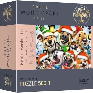 Trefl: Wood Craft - Festive Dogs (500) houten legpuzzel
