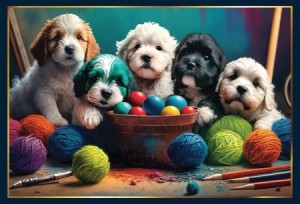 Piece of Mind: Artistieke Puppies (1000) hondenpuzzel