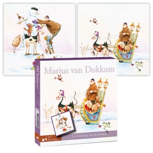 Comello: Kerstkaartenpakje Marius van Dokkum Opa Jan (10 kaarten en enveloppen)