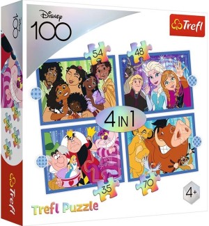Trefl: The Happy world of Disney 4in1 (35/48/54/70) kinderpuzzels