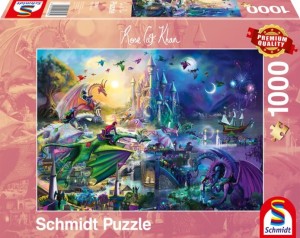 Schmidt: Rose Cat Khan - Nachtelijke Drakenwedstrijd (1000) fantasypuzzel