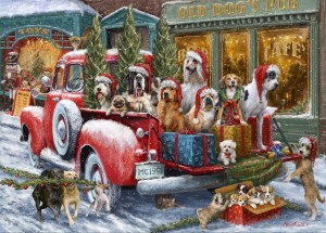 Bluebird: Dogs on Truck (500) kerstpuzzel