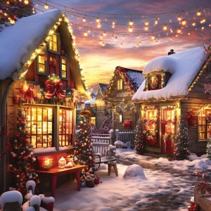 Alipson: Christmas House (1000) vierkante kerstpuzzel