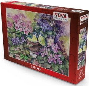 Nova Puzzle: Birds Nest in the Violets (1000) legpuzzel
