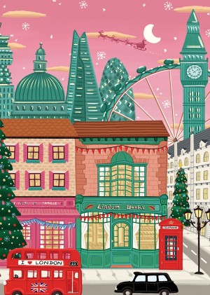 Pieces & Peace: Christmas in London (1000) verticale puzzel