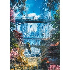 Heye: Future Cities - Markets District (1000) verticale puzzel