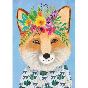 Heye: Floral Friends - Friendly Fox (1000) verticale puzzel