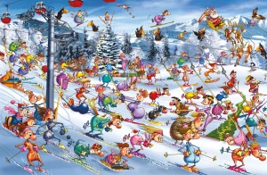 Piatnik: Francois Ruyer - Christmas Skiing (1000) kerstpuzzel