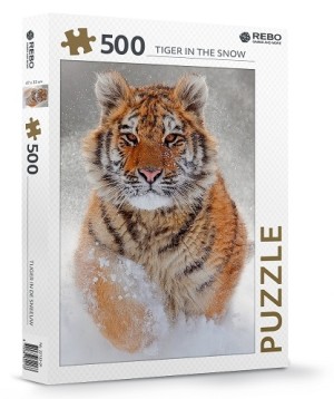 Rebo: Tiger in the Snow (500) verticale puzzel