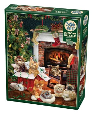 Cobble Hill: Christmas Kittens (1000) verticale puzzel