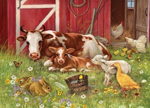 Cobble Hill: Barnyard Babies (350XL) Family puzzel