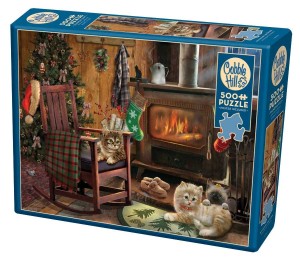 Cobble Hill: Kittens by the Stove (500XL) kerstpuzzel