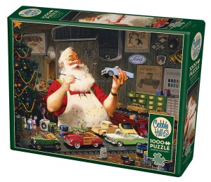 Cobble Hill: Santa Painting Cars (1000) kerstpuzzel