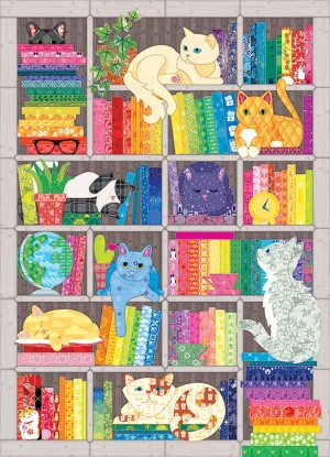 Cobble Hill: Rainbow Cat Quilt (1000) verticale puzzel