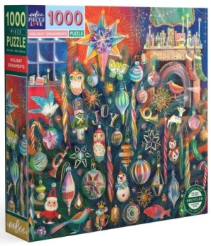 Eeboo: Holiday Ornaments (1000) vierkante puzzel