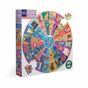 Eeboo: Cats of the World (500) ronde puzzel