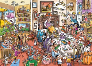 Cobble Hill: Thanksgiving Togetherness (1000) cartoon puzzel
